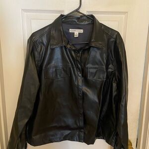 Black Faux Leather Jacket by